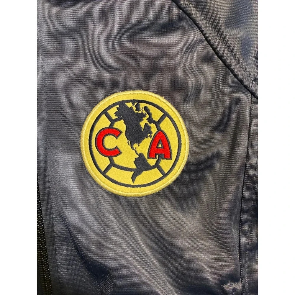 Vintage Nike Club America Kids Track Jacket Navy Yellow Hooded Full Zip Size 2